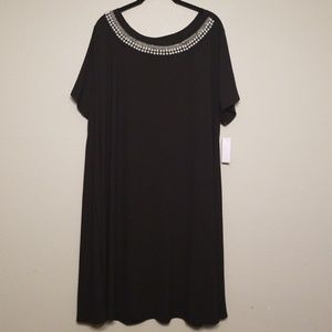 Nwt Simply Emma 3X Black Dress Pearl